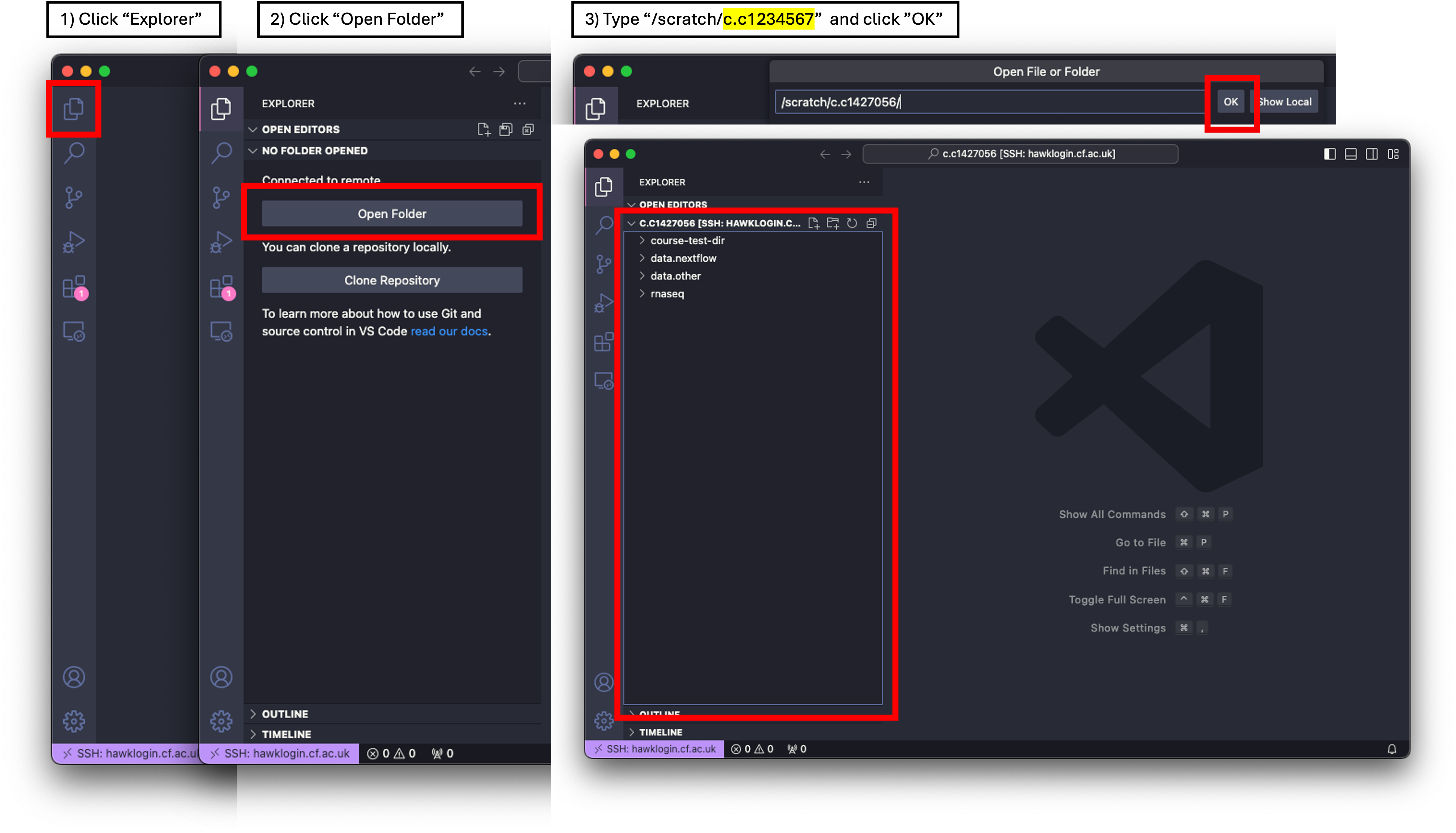 Connecting to HAWK and navigating to scratch directory