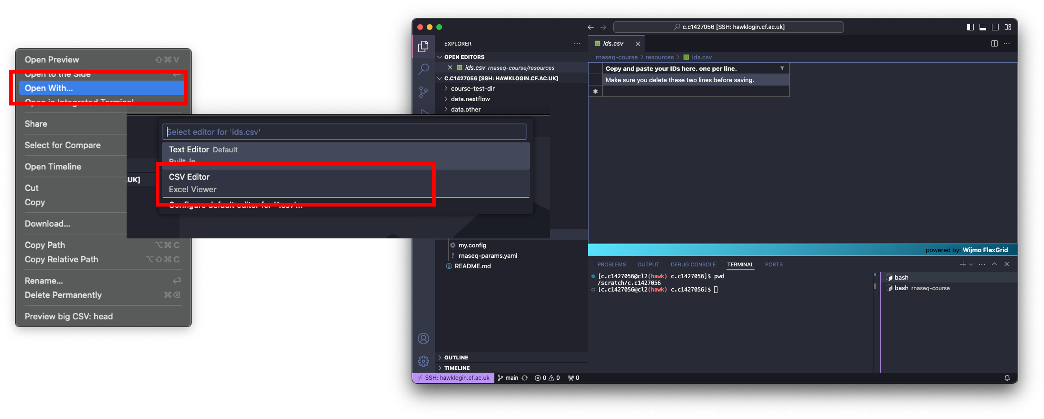 Opening a .csv file