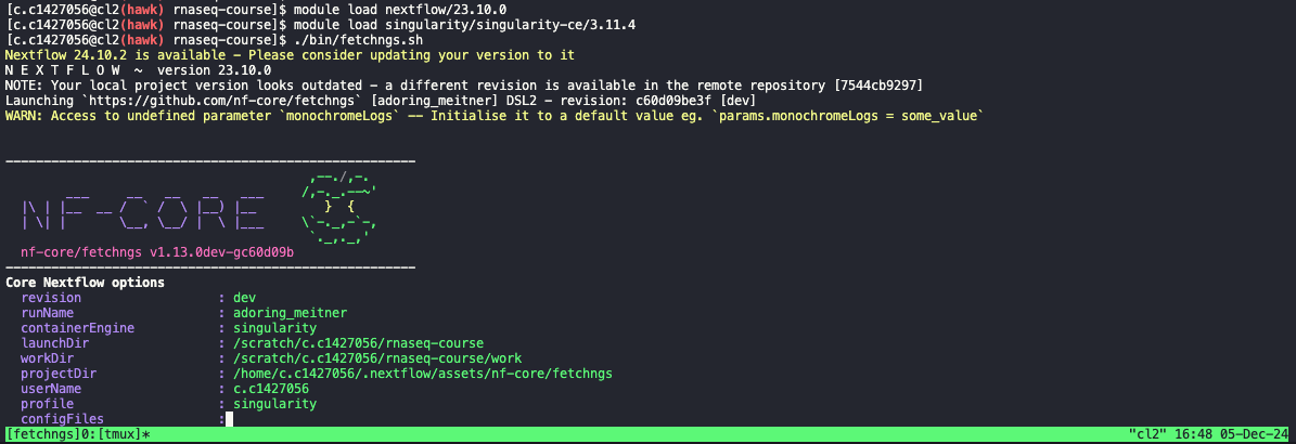Executing the fetchngs pipeline