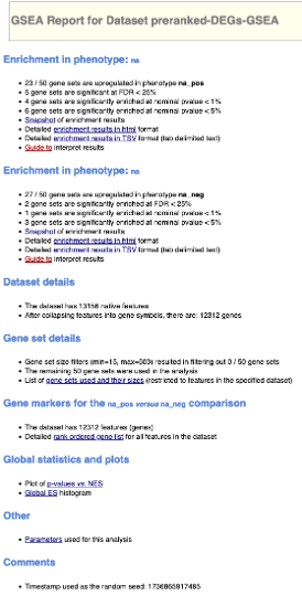 GSEA Results Page